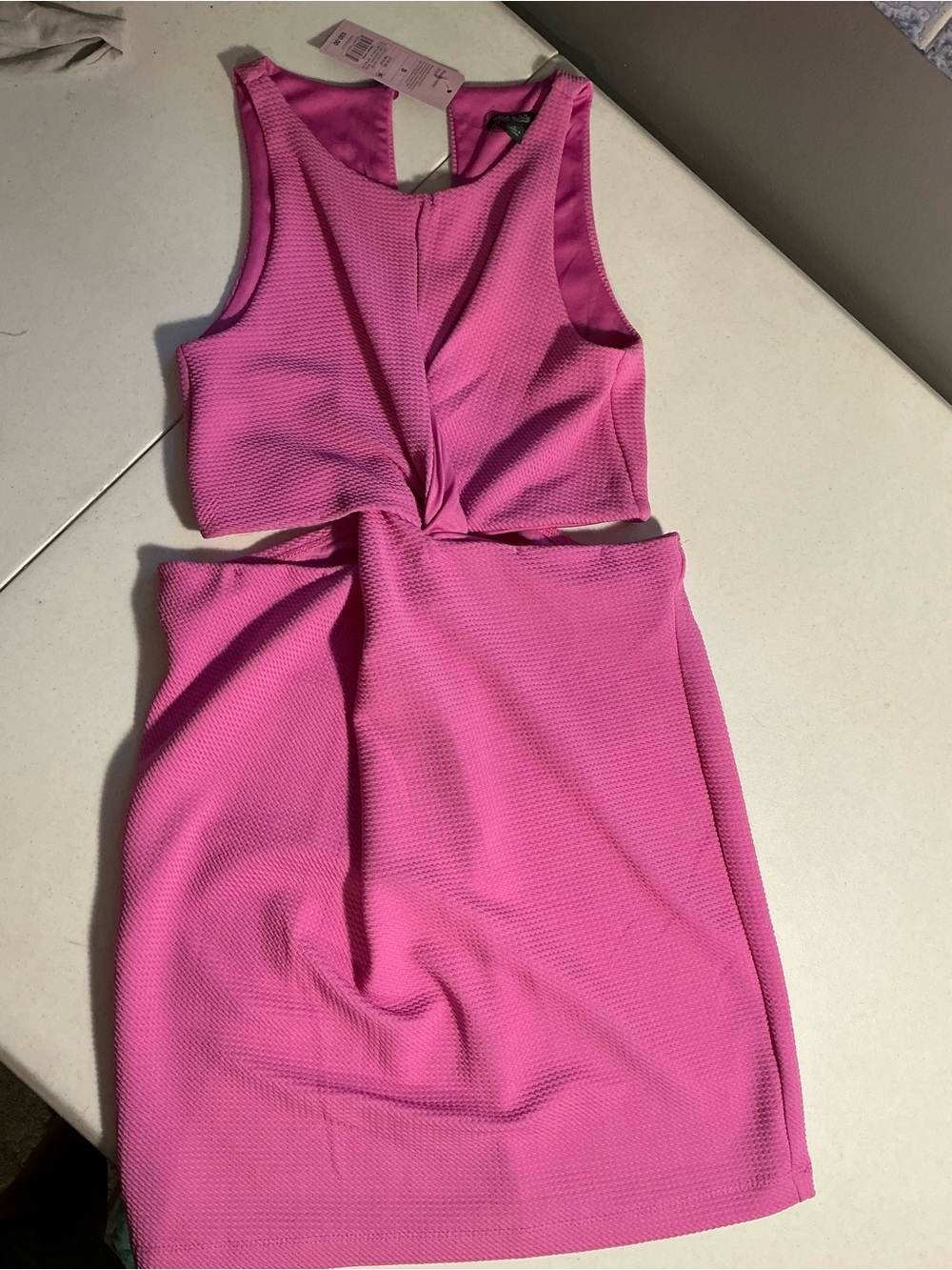 NWT Wild Fable Pink Twist Front Cutout Bodycon Mini Dress Size S